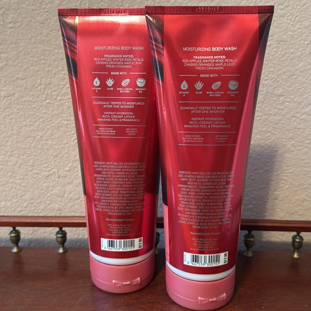 Bath & Body Works Winter Candy Apple Moisturizing Body Wash 2 Tubes